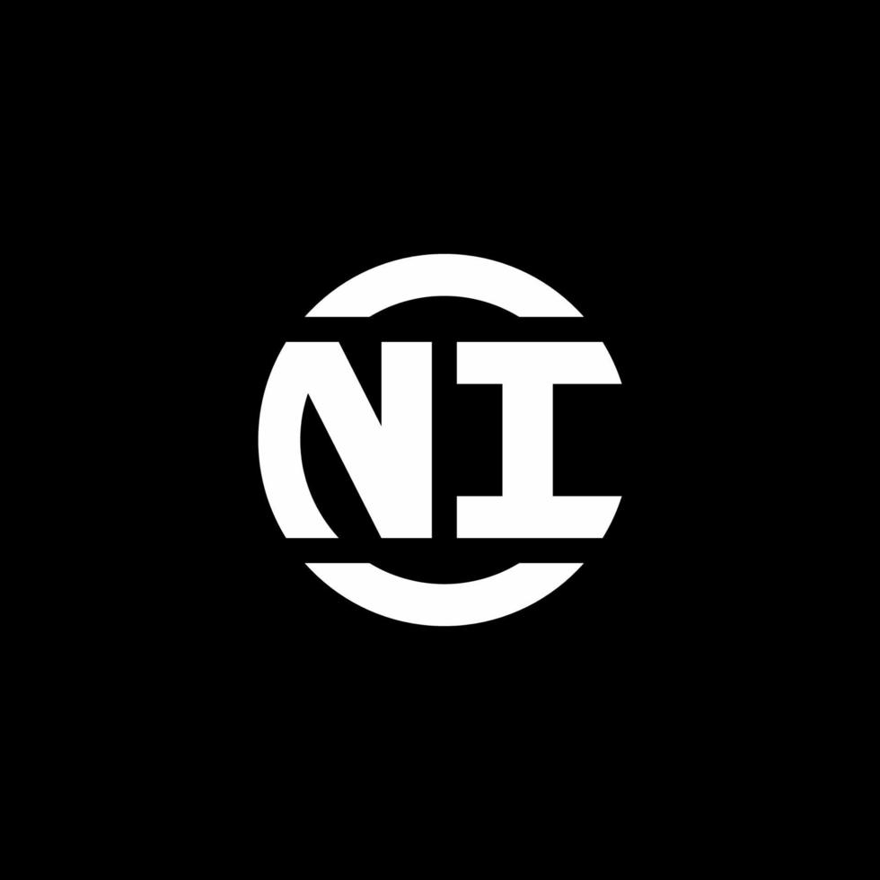 NI logo monogram isolated on circle element design template vector