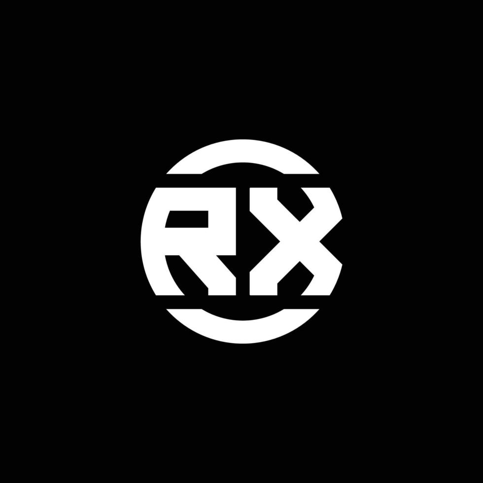 monograma del logotipo de rx aislado en la plantilla de diseño del elemento del círculo vector