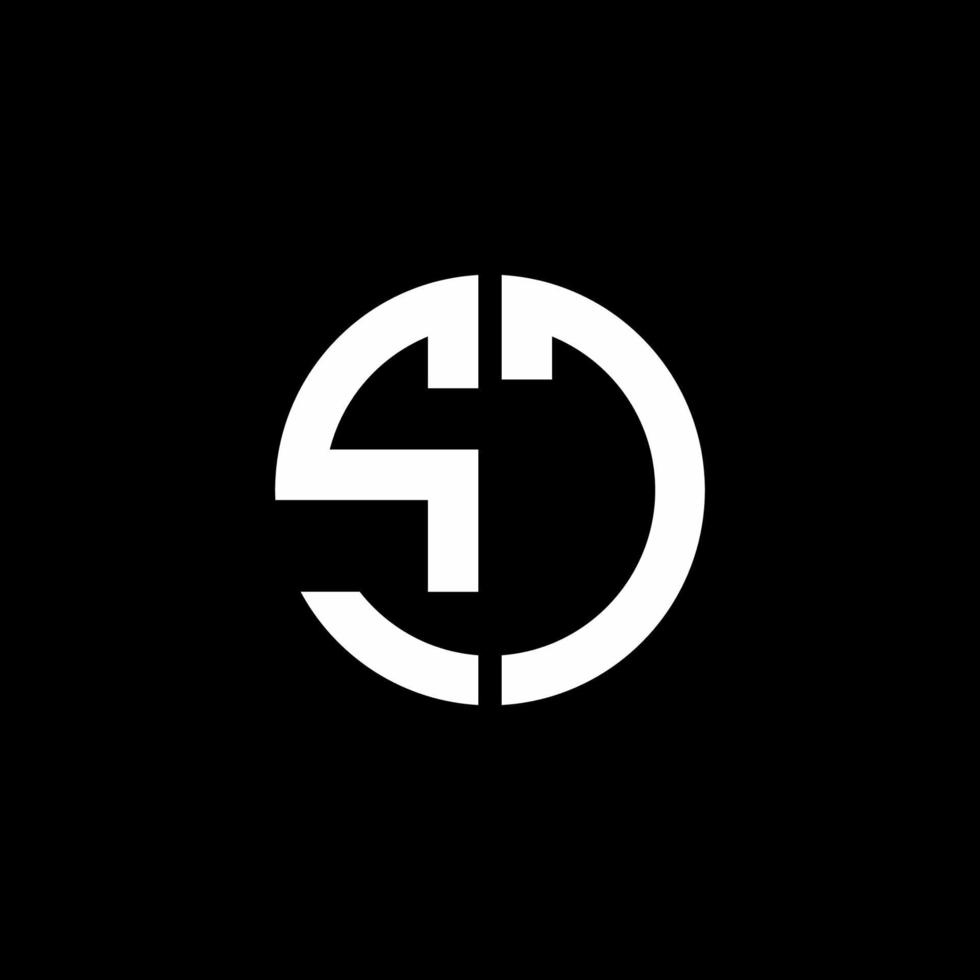 plantilla de diseño de estilo de cinta de círculo de logotipo de monograma sc vector