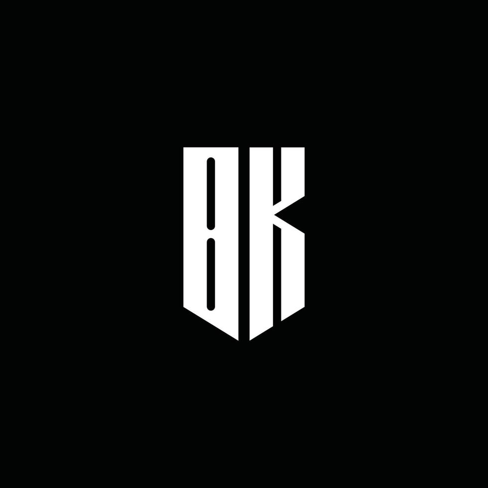 bk logo monograma con estilo emblema aislado sobre fondo negro vector