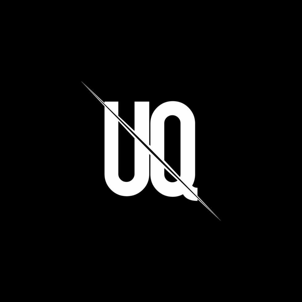 UQ logo monogram with slash style design template vector