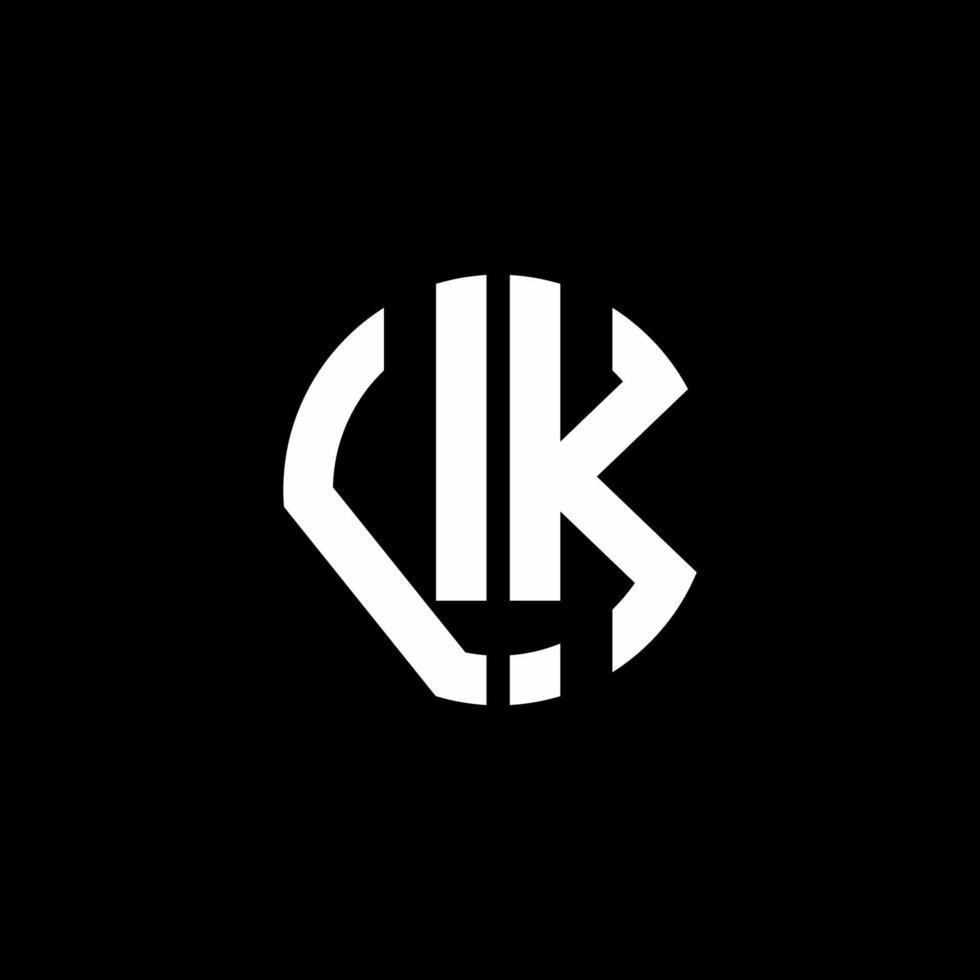 VK monogram logo circle ribbon style design template vector