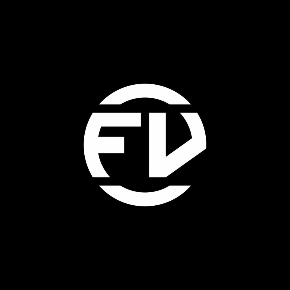 monograma del logotipo de fv aislado en la plantilla de diseño de elemento de círculo vector