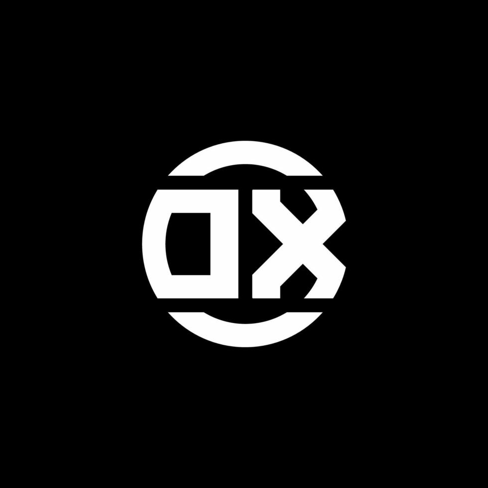 Monograma del logotipo dx aislado en la plantilla de diseño de elementos circulares vector