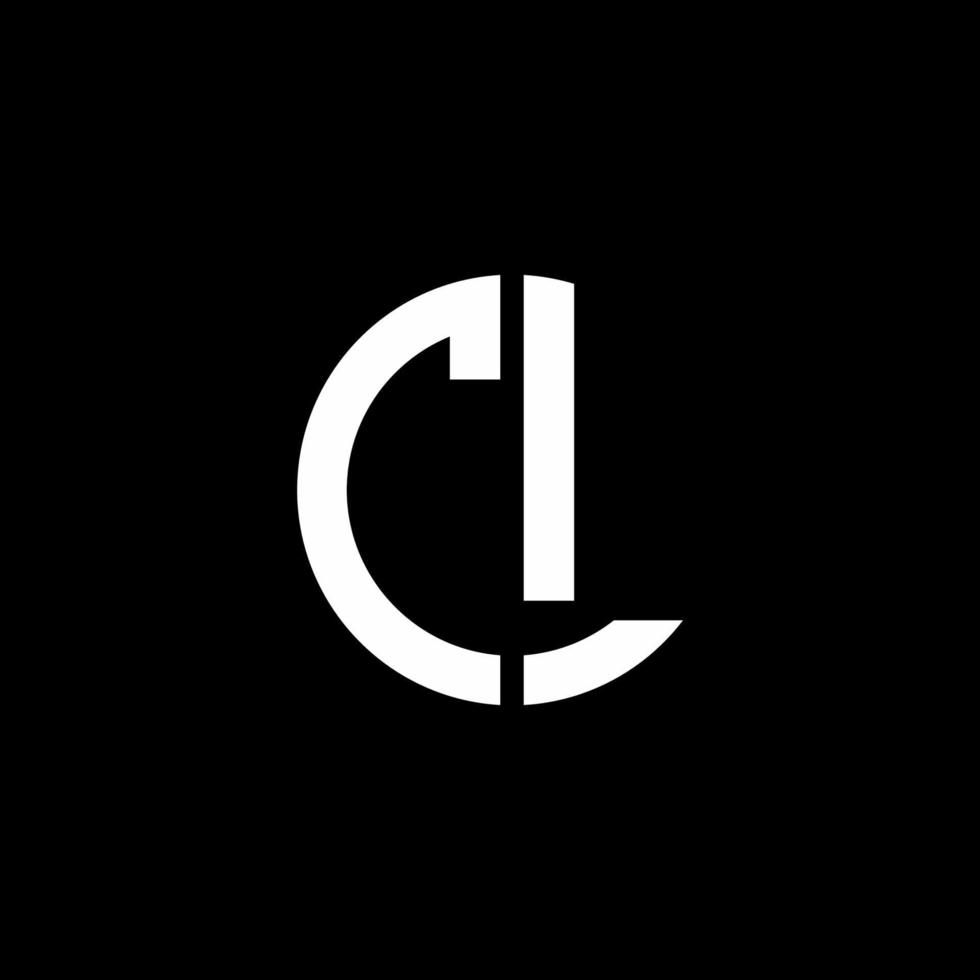 plantilla de diseño de estilo de cinta de círculo de logotipo de monograma cl vector