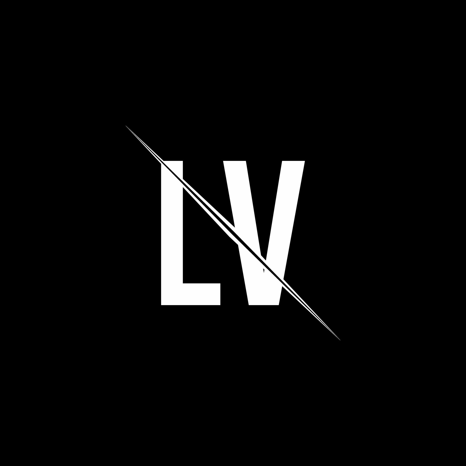 LV logo with negative space triangle and circle shape design