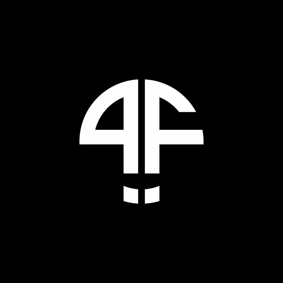 plantilla de diseño de estilo de cinta de círculo de logotipo de monograma pf vector