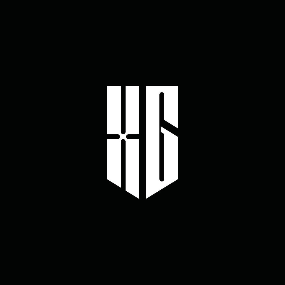 XG logo monogram with emblem style isolated on black background vector