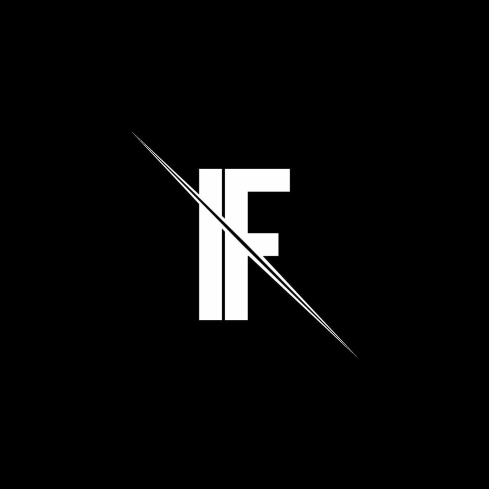 IF logo monogram with slash style design template vector