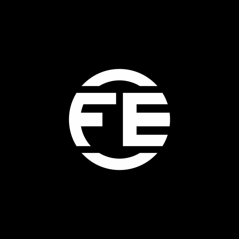 FE logo monogram isolated on circle element design template vector