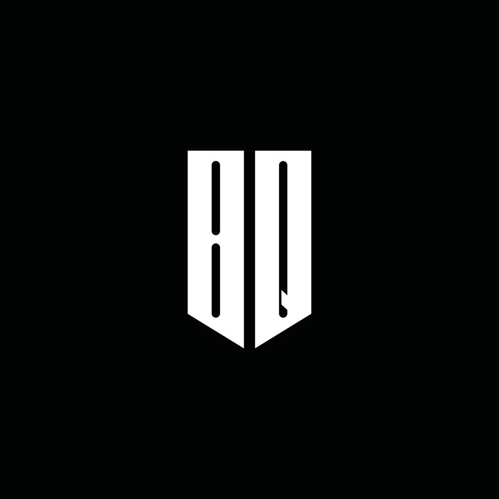 BQ logo monogram with emblem style isolated on black background vector