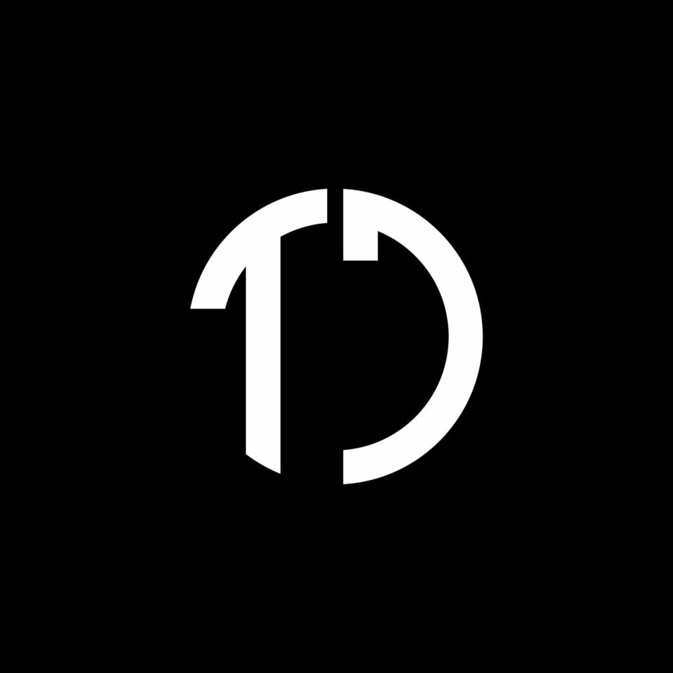 TC monogram logo circle ribbon style design template vector