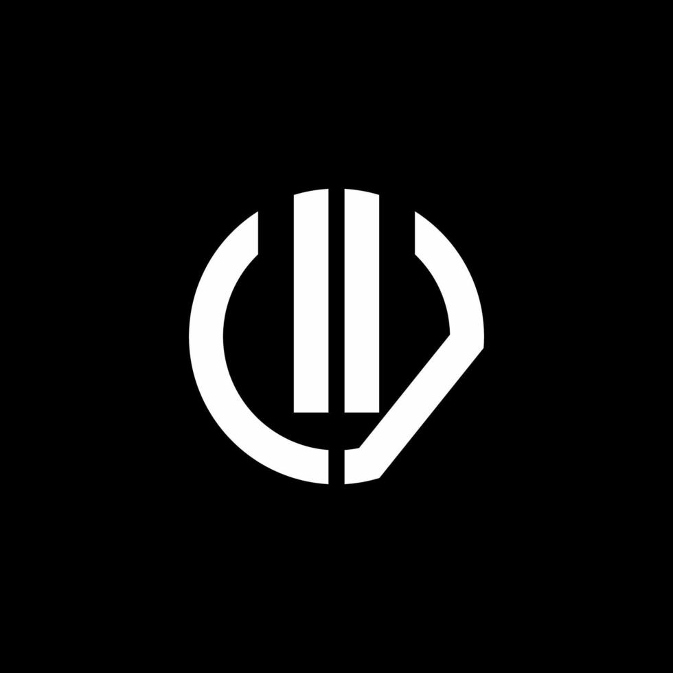 UV monogram logo circle ribbon style design template vector