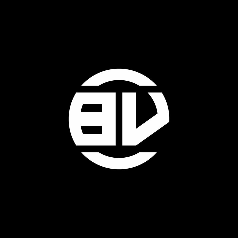 monograma del logotipo de bv aislado en la plantilla de diseño del elemento del círculo vector