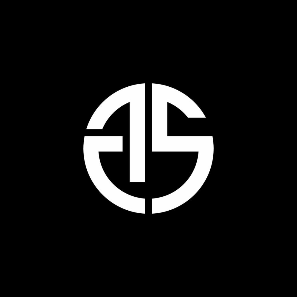 GS monogram logo circle ribbon style design template vector