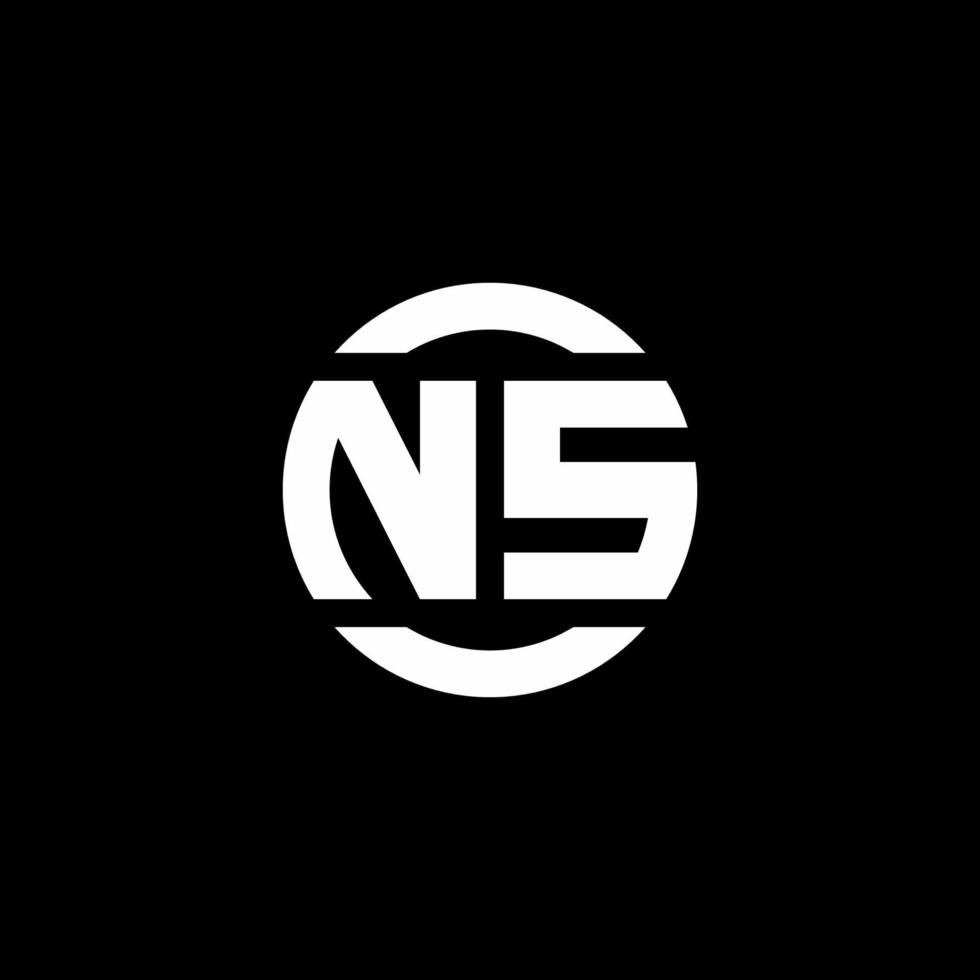 monograma del logotipo de ns aislado en la plantilla de diseño del elemento del círculo vector