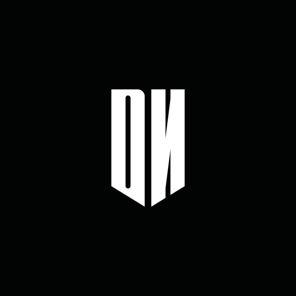 DN logo monogram with emblem style isolated on black background vector