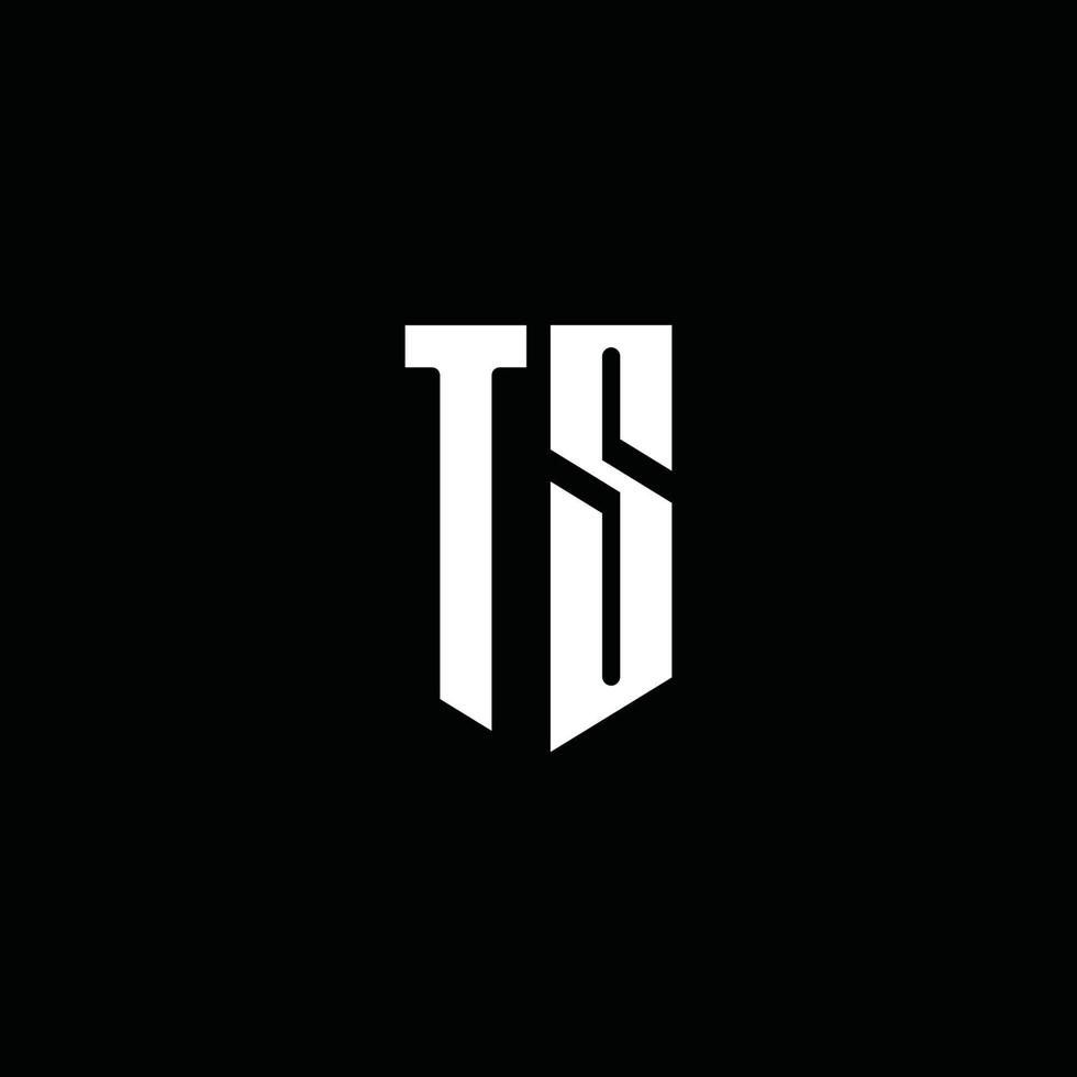 TS logo monogram with emblem style isolated on black background vector