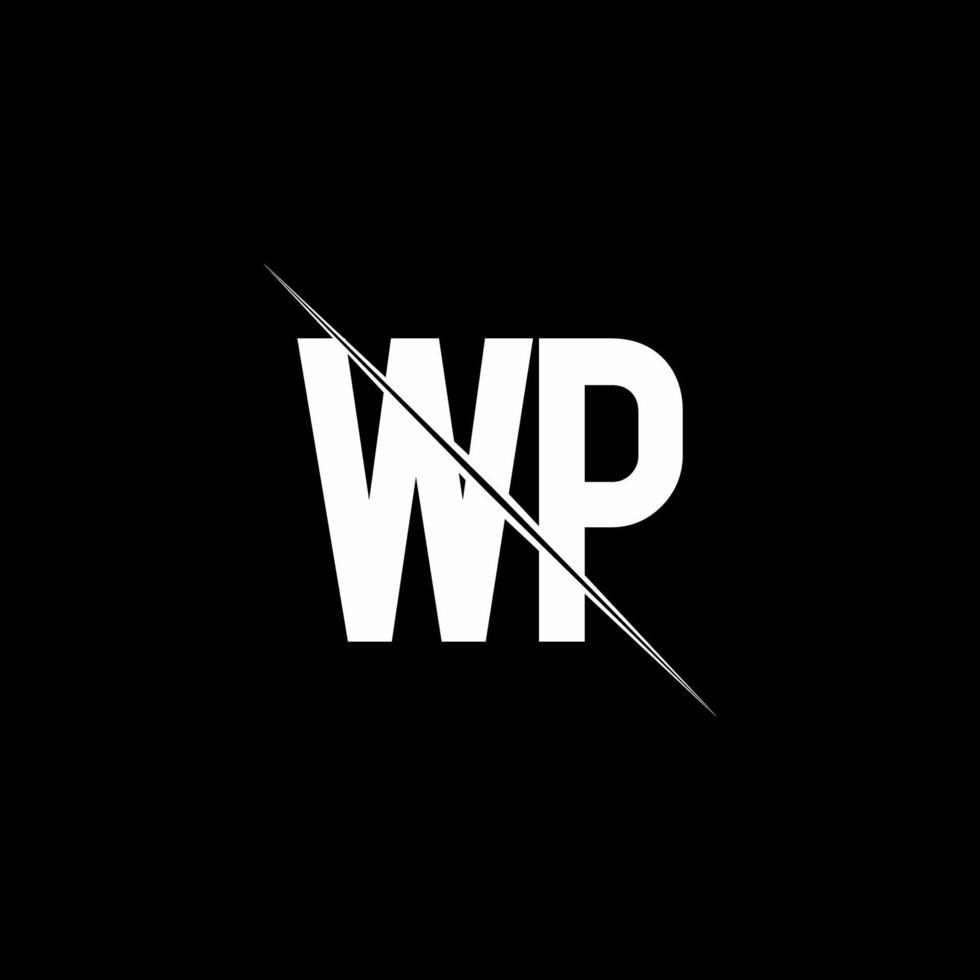 Wp logo monograma con plantilla de diseño de estilo de barra vector