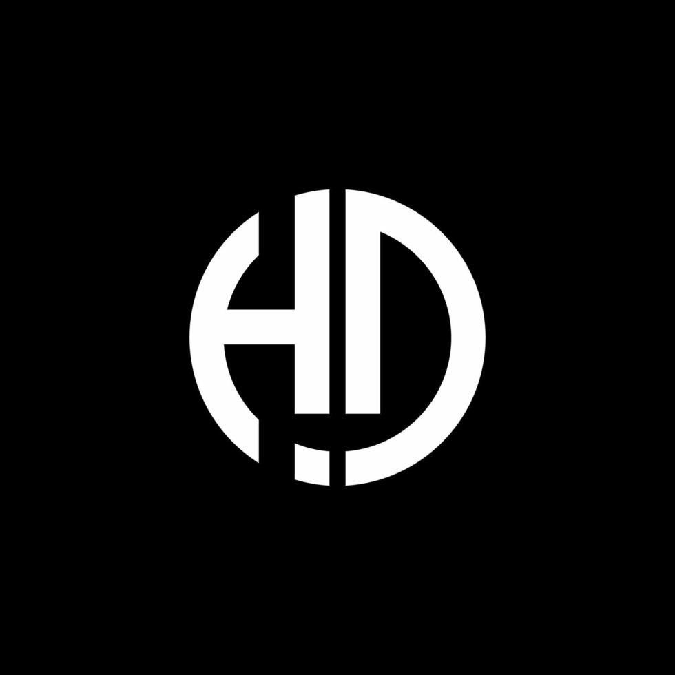HD monogram logo circle ribbon style design template vector