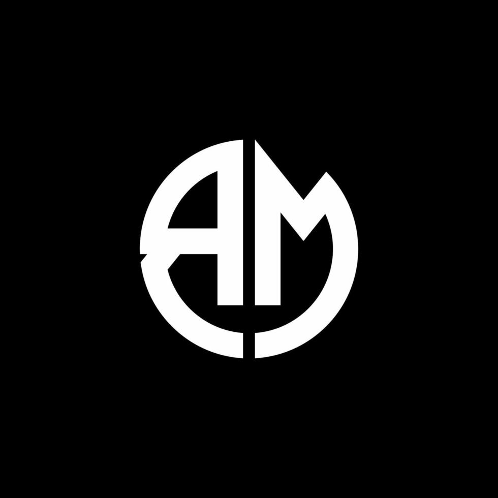 BM monogram logo circle ribbon style design template vector