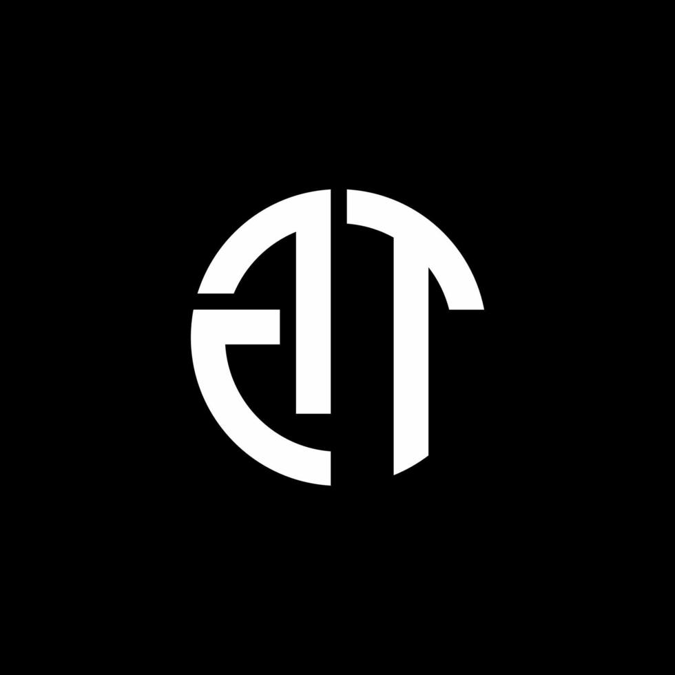 GT monogram logo circle ribbon style design template vector