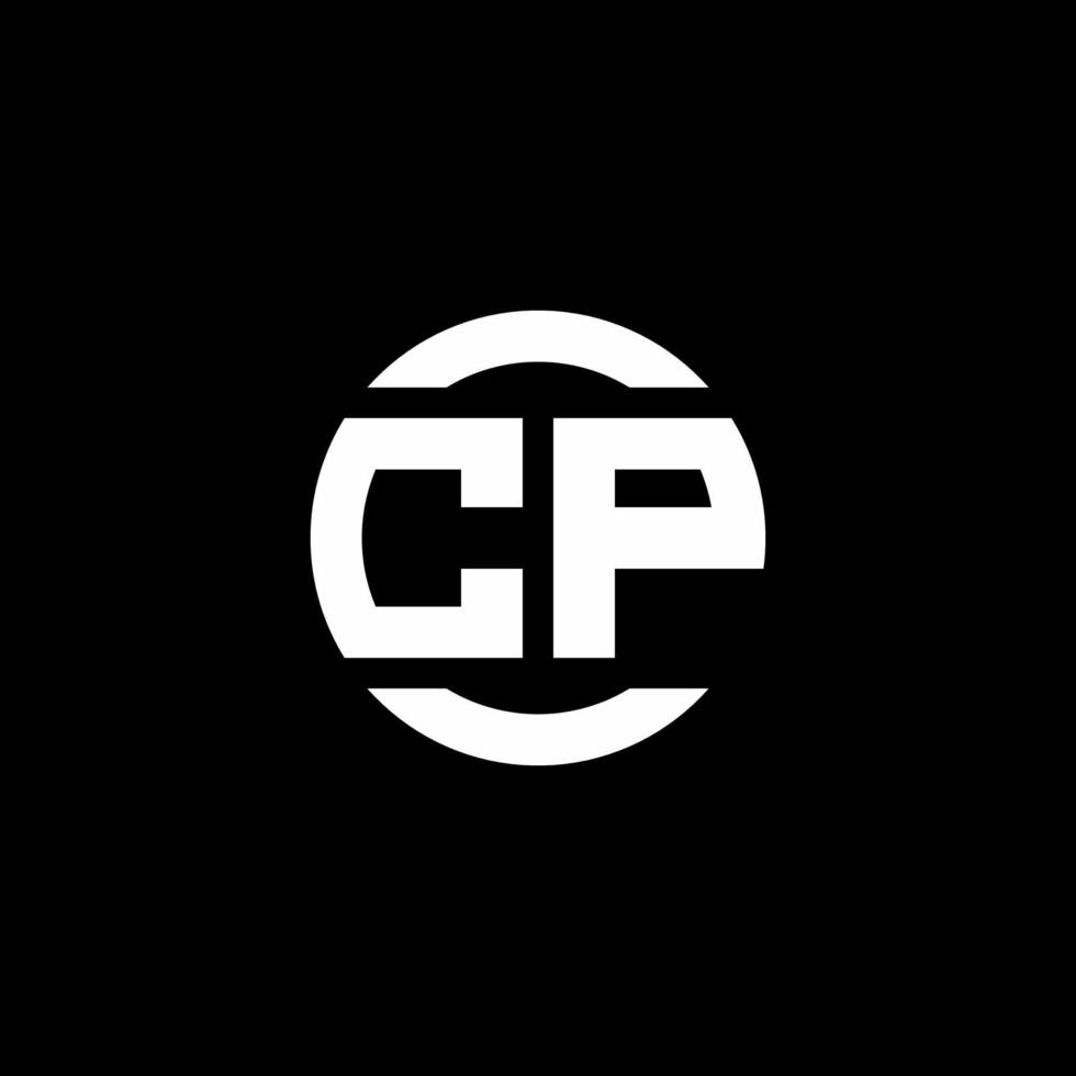 CP logo monogram isolated on circle element design template vector