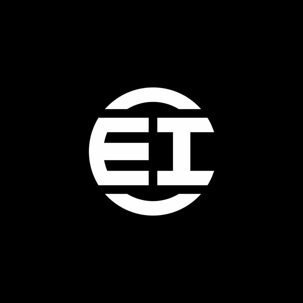 EI logo monogram isolated on circle element design template vector