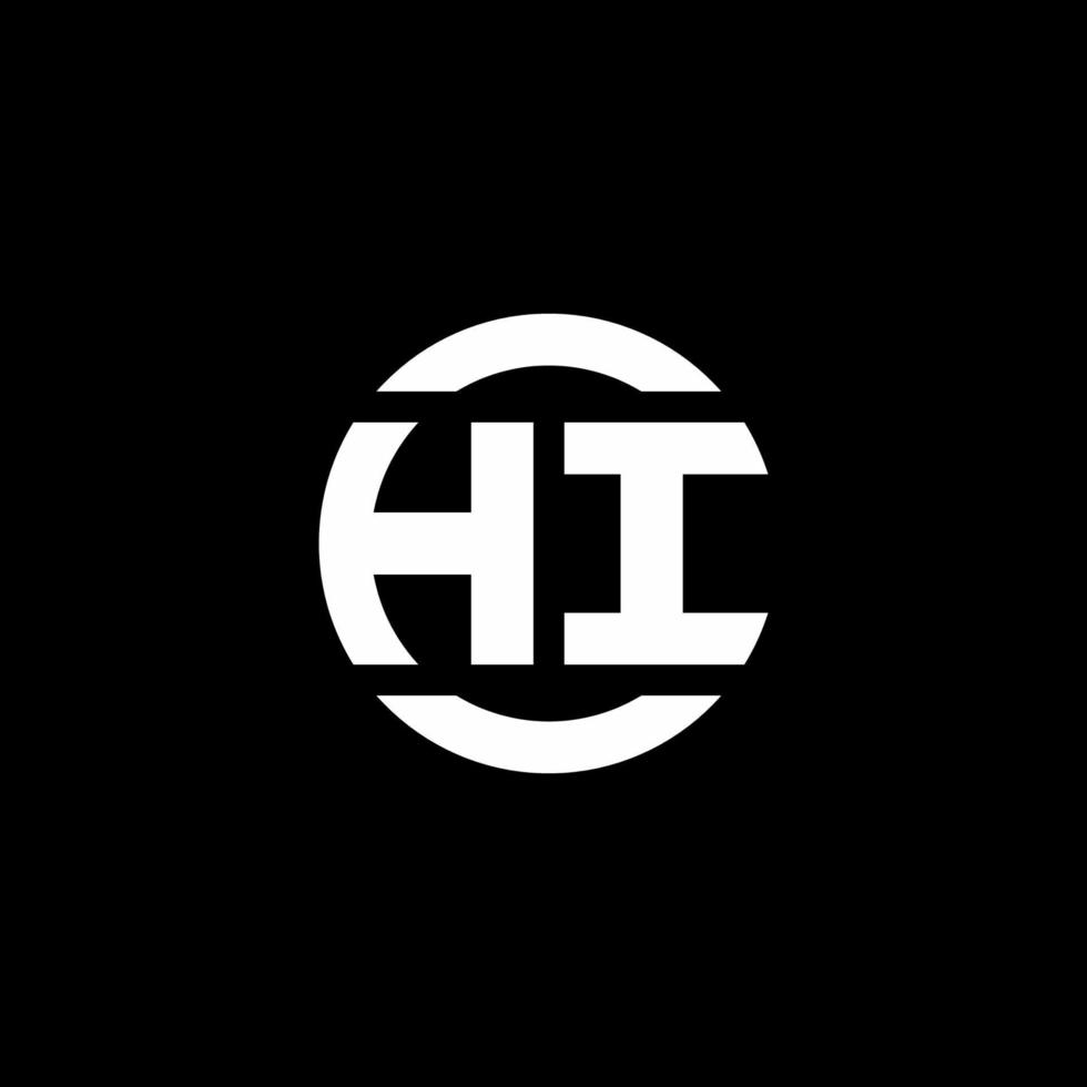 HI logo monogram isolated on circle element design template vector