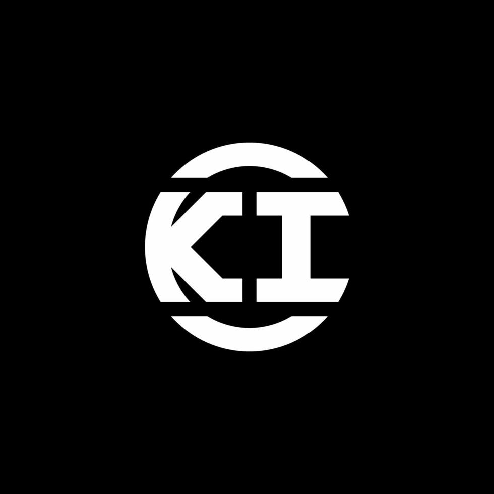 KI logo monogram isolated on circle element design template vector
