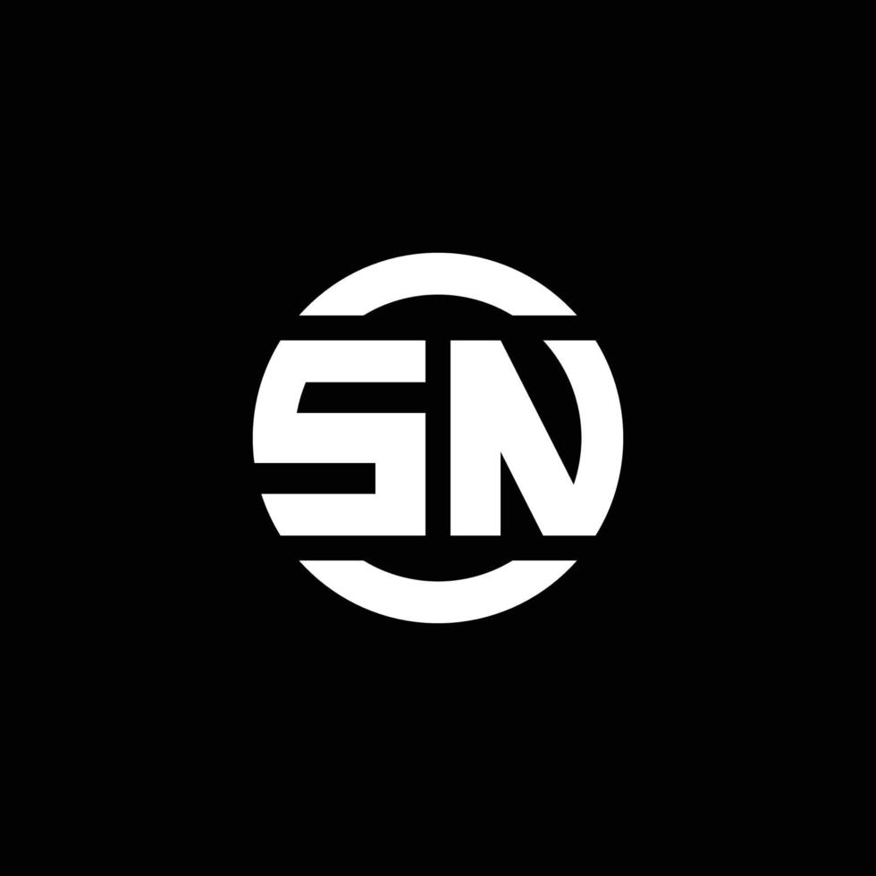 SN logo monogram isolated on circle element design template vector
