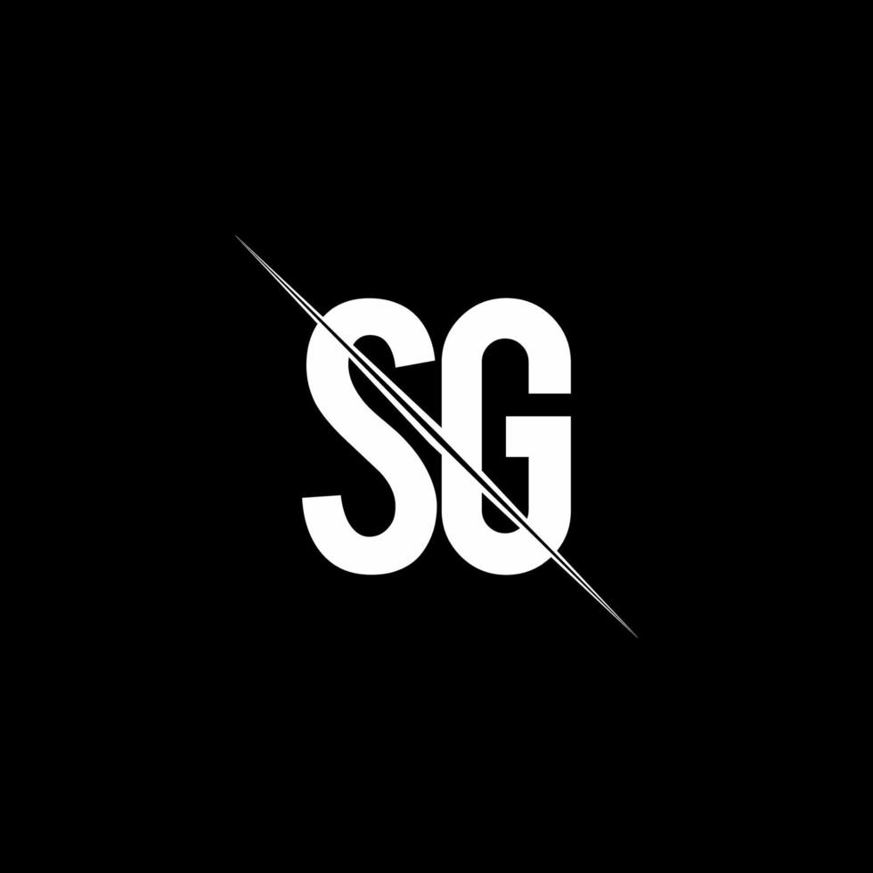 SG logo monogram with slash style design template vector