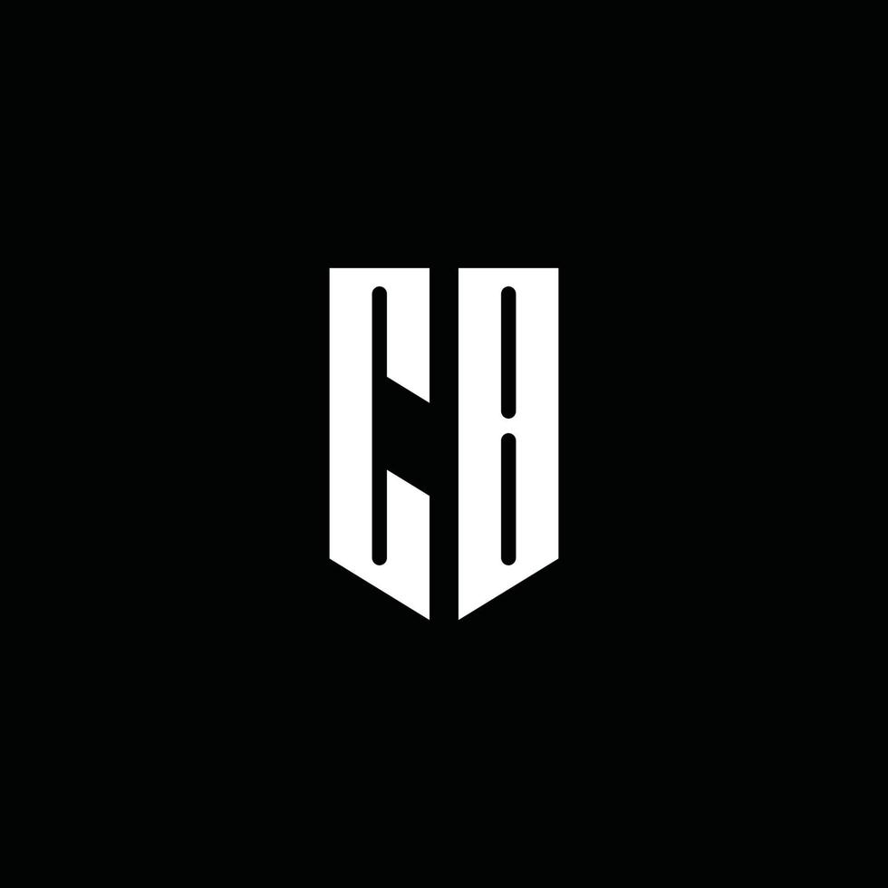 CB logo monogram with emblem style isolated on black background vector