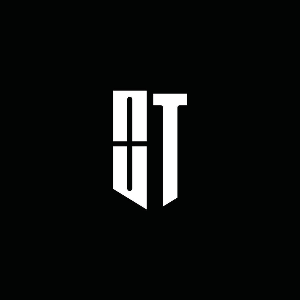 OT logo monogram with emblem style isolated on black background vector