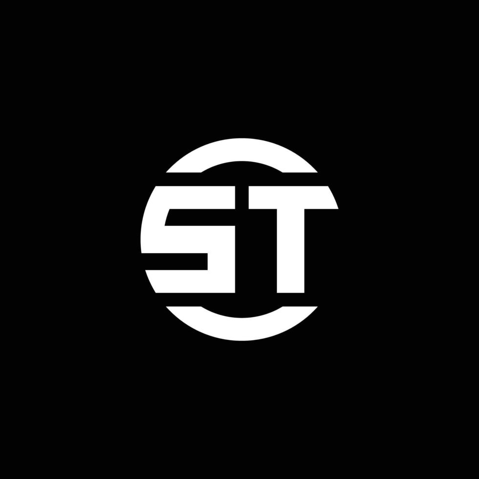 monograma del logotipo de st aislado en la plantilla de diseño del elemento del círculo vector