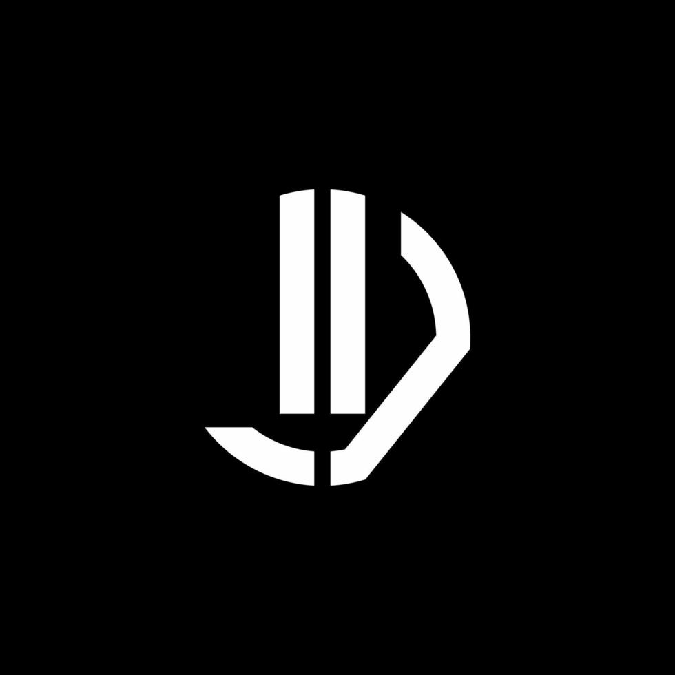 LV monogram logo circle ribbon style design template vector