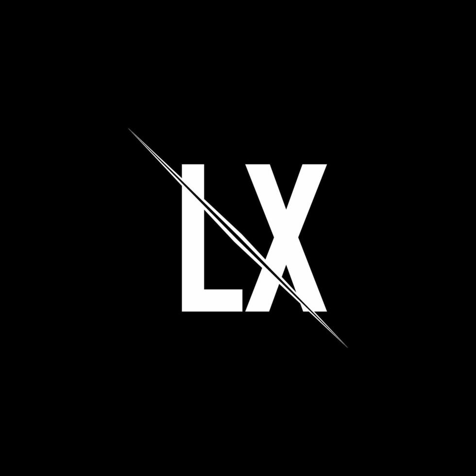 LX logo monogram with slash style design template vector