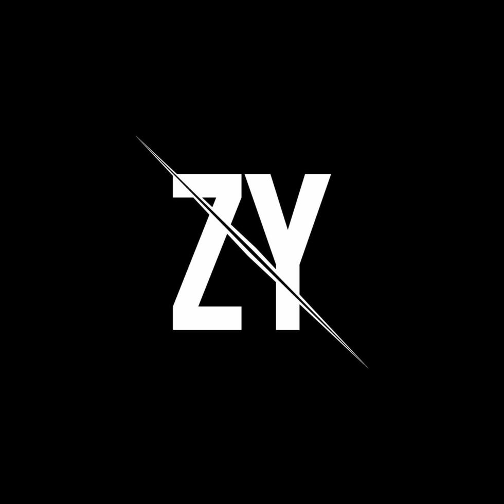 ZY logo monogram with slash style design template vector