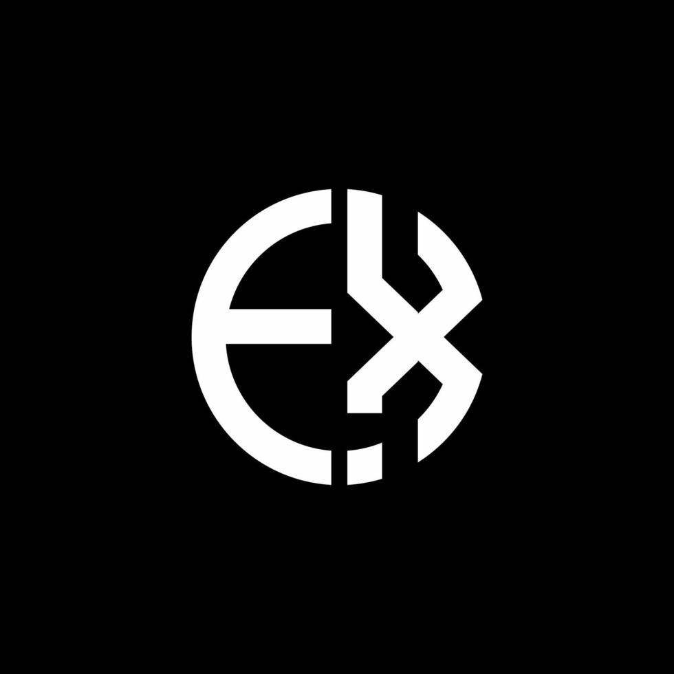 plantilla de diseño de estilo de cinta de círculo de logotipo ex monograma vector