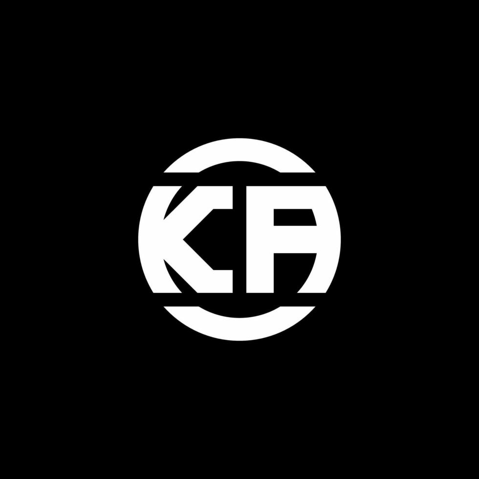 monograma del logotipo de ka aislado en la plantilla de diseño del elemento del círculo vector