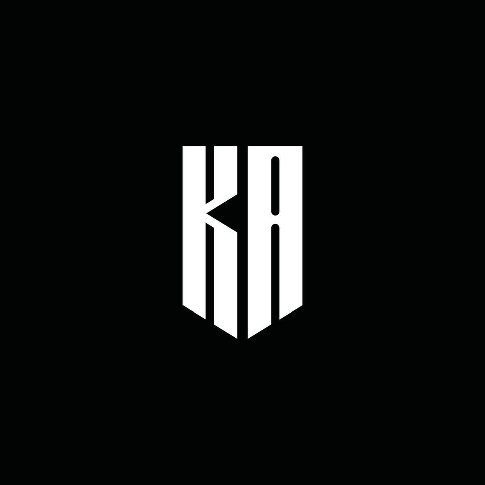 KA logo monogram with emblem style isolated on black background vector