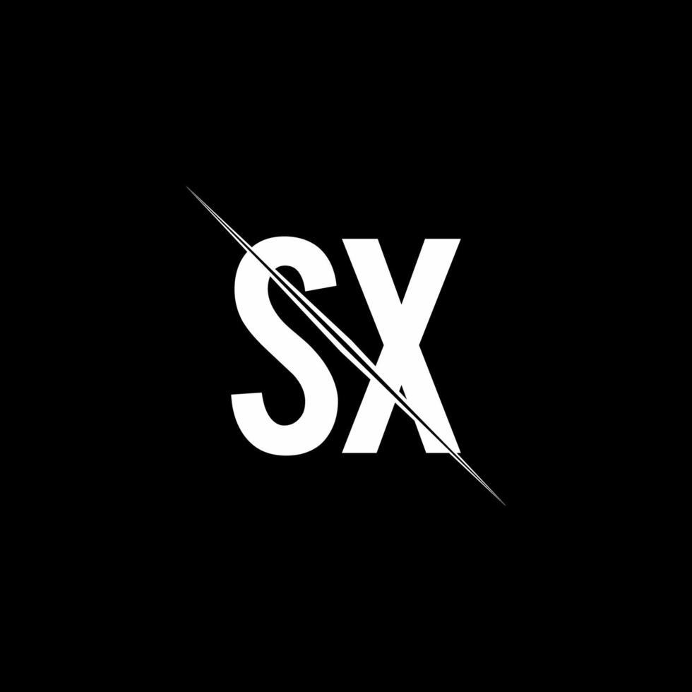 SX logo monogram with slash style design template vector
