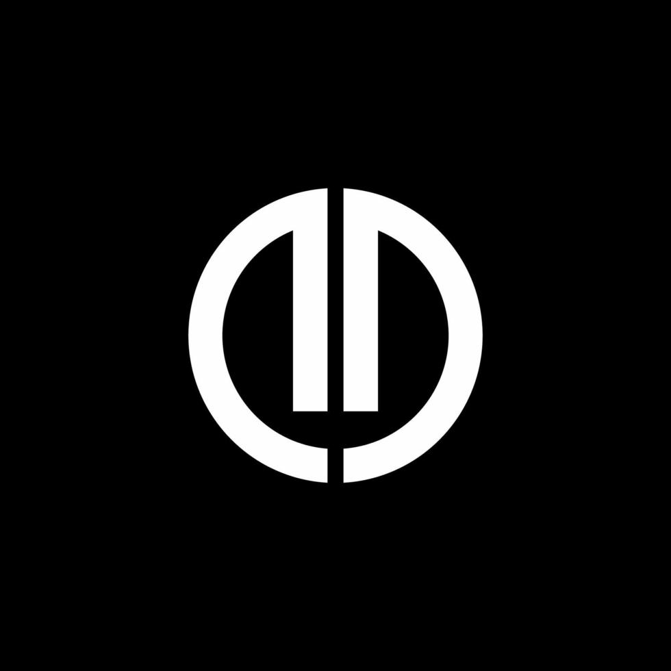 DD monogram logo circle ribbon style design template vector