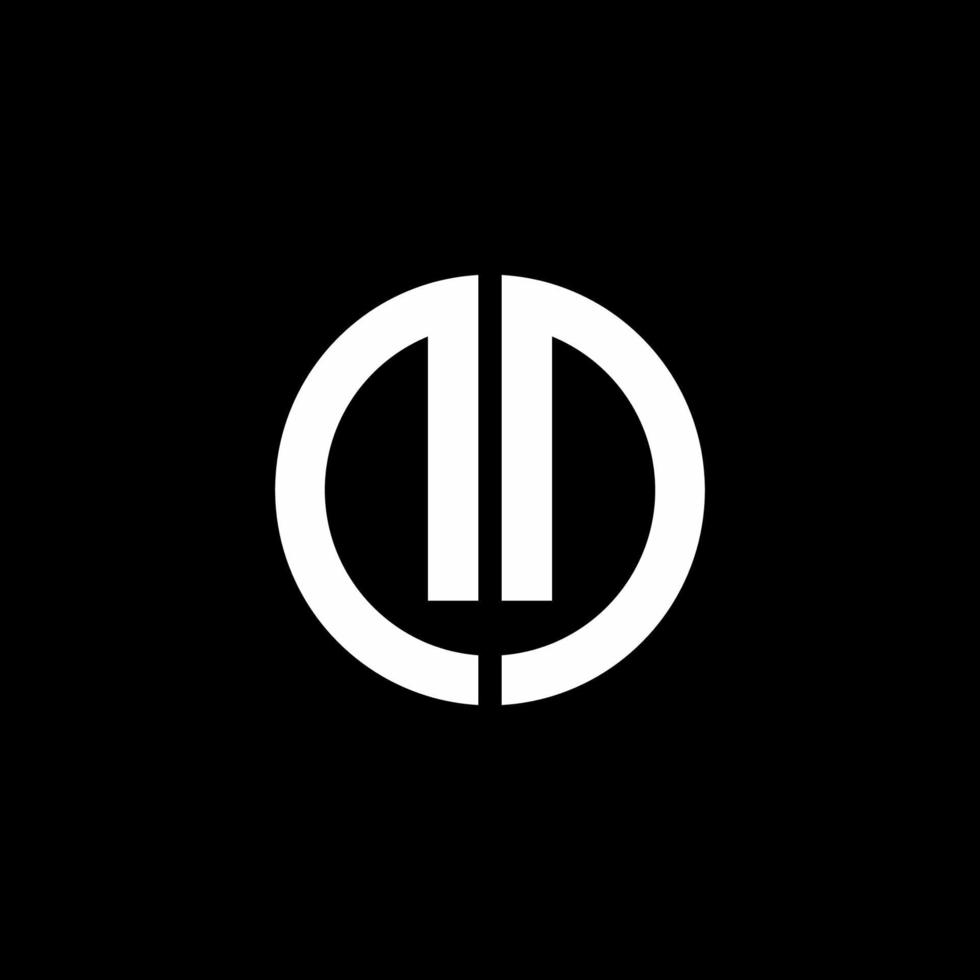 DD monogram logo circle ribbon style design template vector
