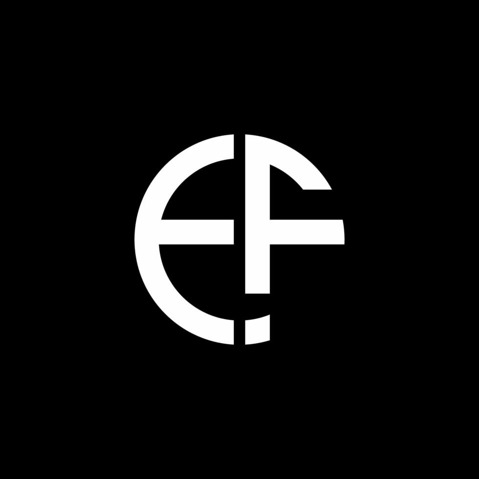 plantilla de diseño de estilo de cinta de círculo de logotipo de monograma ef vector