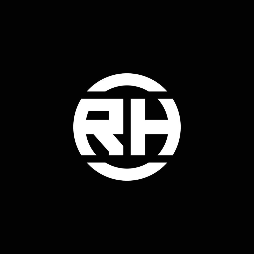 RH logo monogram isolated on circle element design template vector