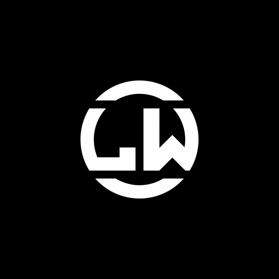 Monograma del logotipo de lw aislado en la plantilla de diseño de elementos circulares vector