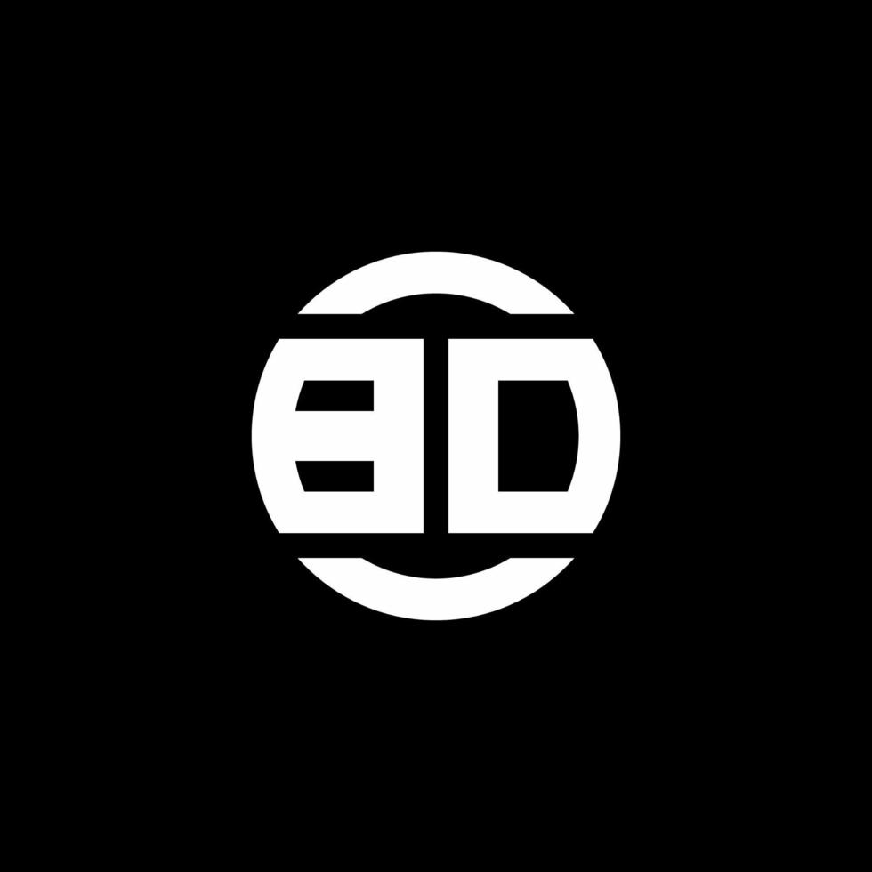 BD logo monogram isolated on circle element design template vector