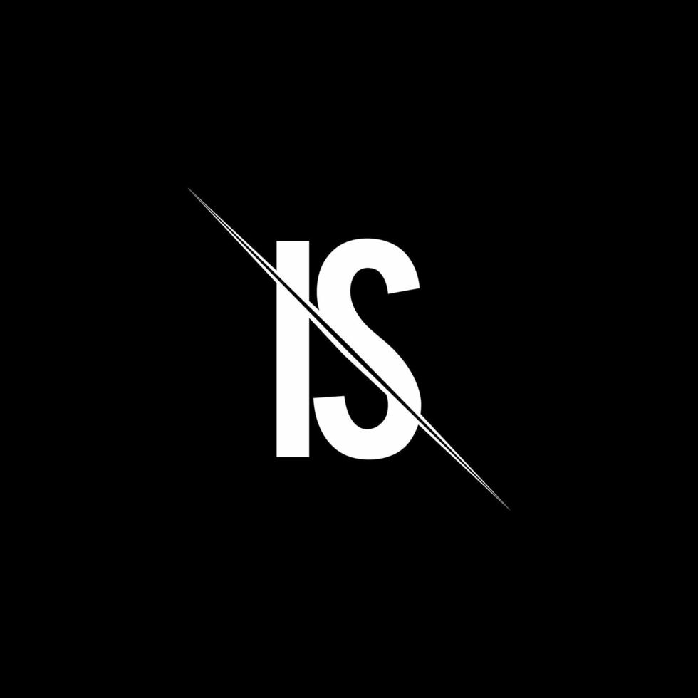 IS logo monogram with slash style design template vector