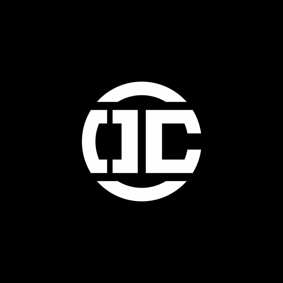 Monograma del logotipo de oc aislado en la plantilla de diseño de elementos de círculo vector